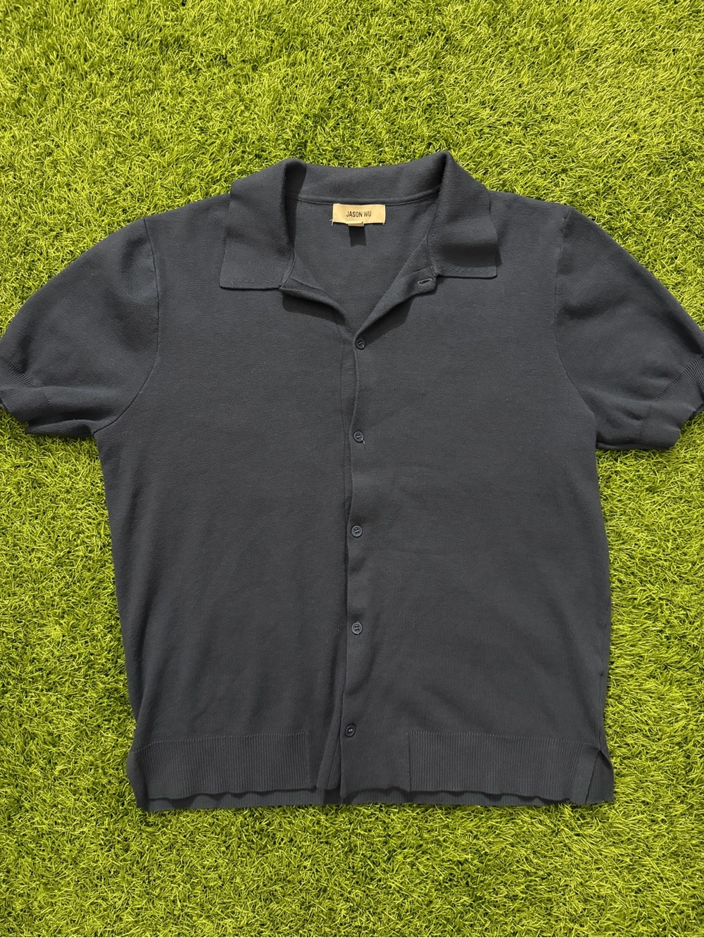 Jason Wu Short-Sleeve Knit Polo Shirt - Black